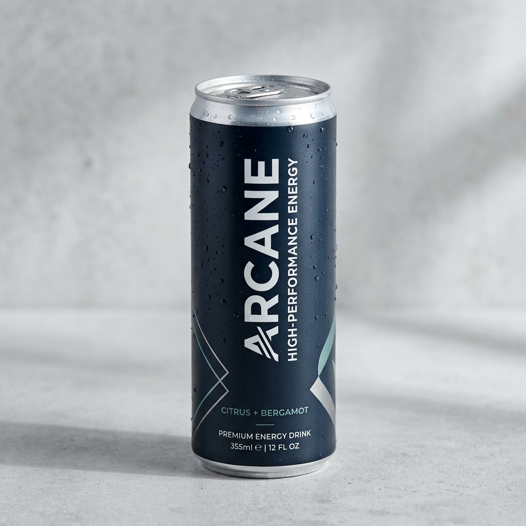 Sleek energy drink can mockup